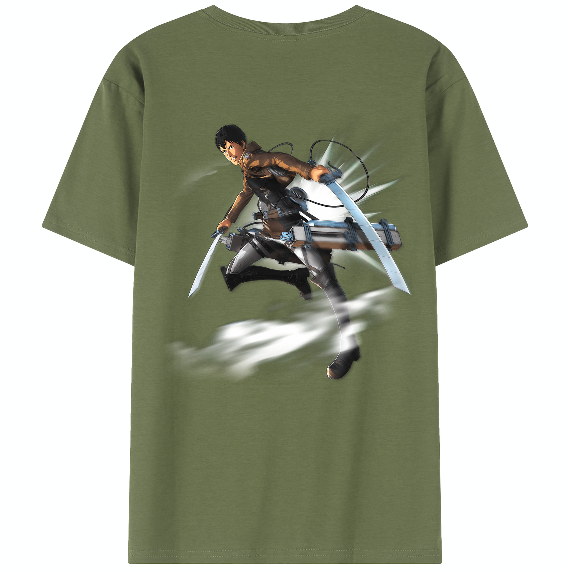 （画像用） 進撃の巨人 ベルトルト・フーバー Attack on Titan Bertholdt Hoover 綿100％半袖Tシャツ（背面プリント）
